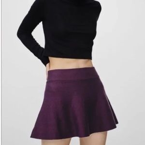 Aritzia Talula Vanderbilt Mini Skirt Purple Knit